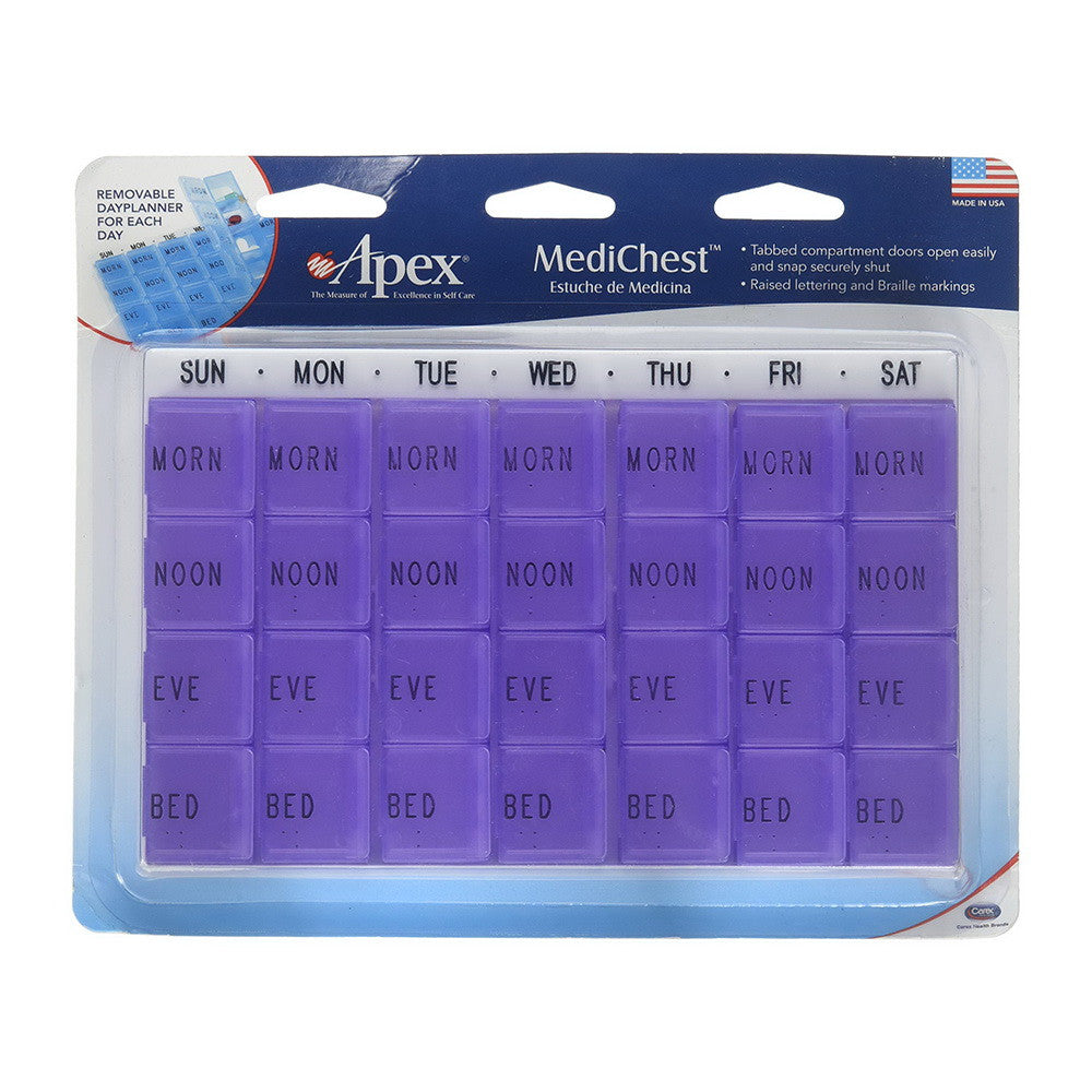 Apex Medi Chest Pill Organizer, Assorted Colors, Model No : 70015 - 1 Ea