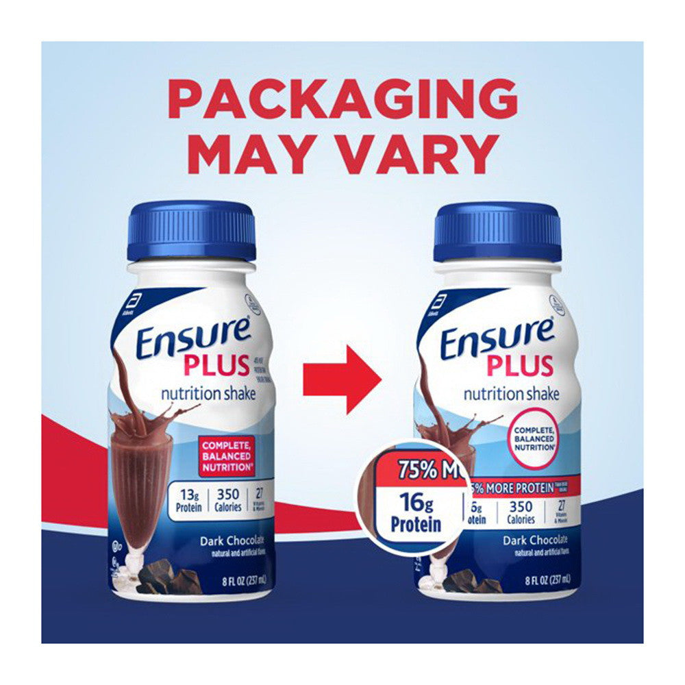Ensure Plus Nutrition Rich Dark Chocolate Shake Bottle, 8 Oz - 24 Pack