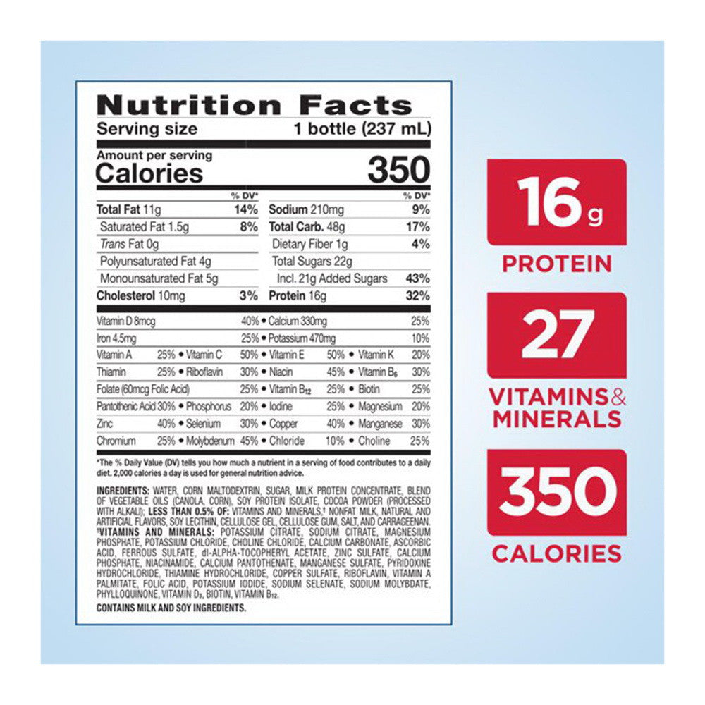 Ensure Plus Nutrition Rich Dark Chocolate Shake Bottle, 8 Oz - 24 Pack