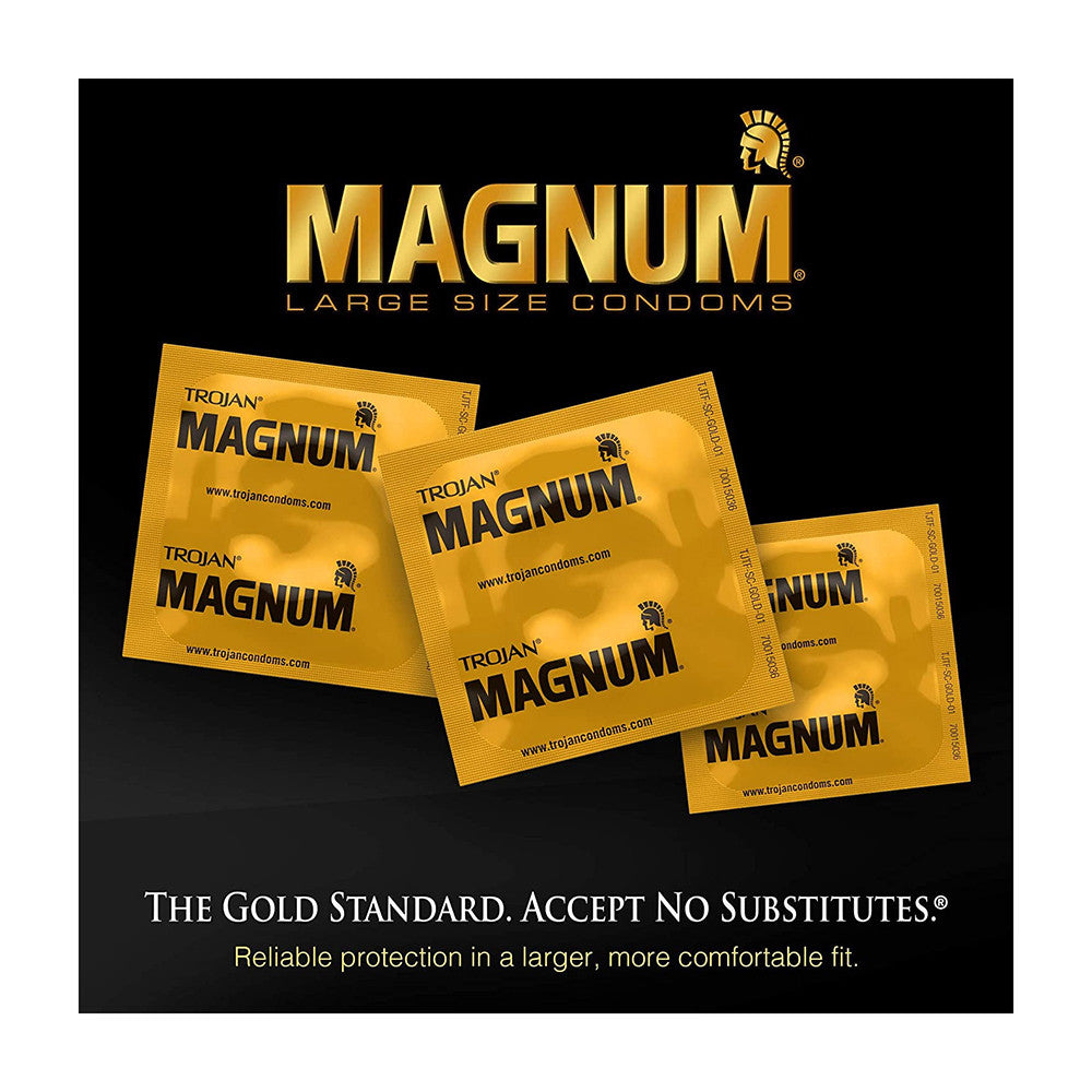 Trojan Magnum Lubricated Latex Condoms, 3 Ea/Pack