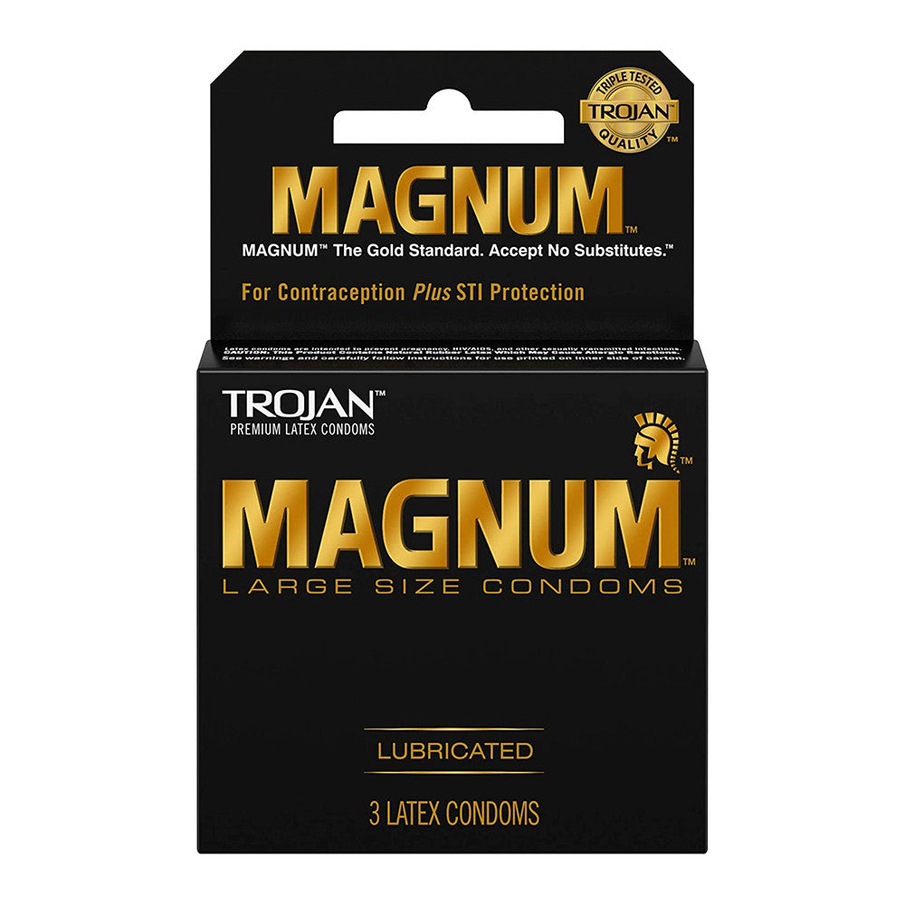Trojan Magnum Lubricated Latex Condoms, 3 Ea/Pack
