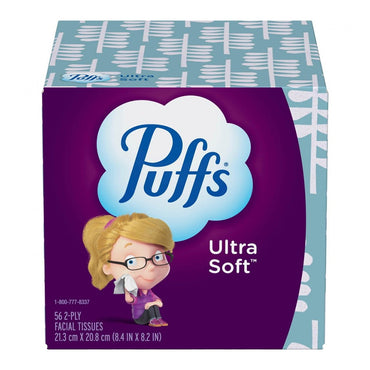 Puffs Lotion Free Ultra Soft And Strong Facial Tissues, 56 Ct