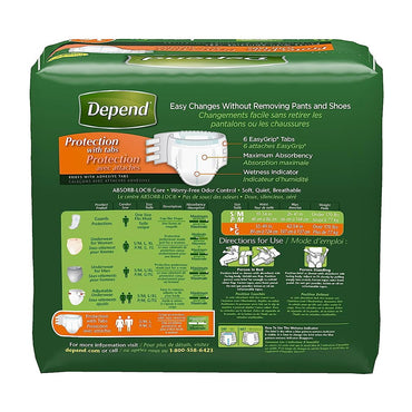 Depend Incontinence Protection with Tabs, Unisex S/M Maximum Absorbency, 20 Ct