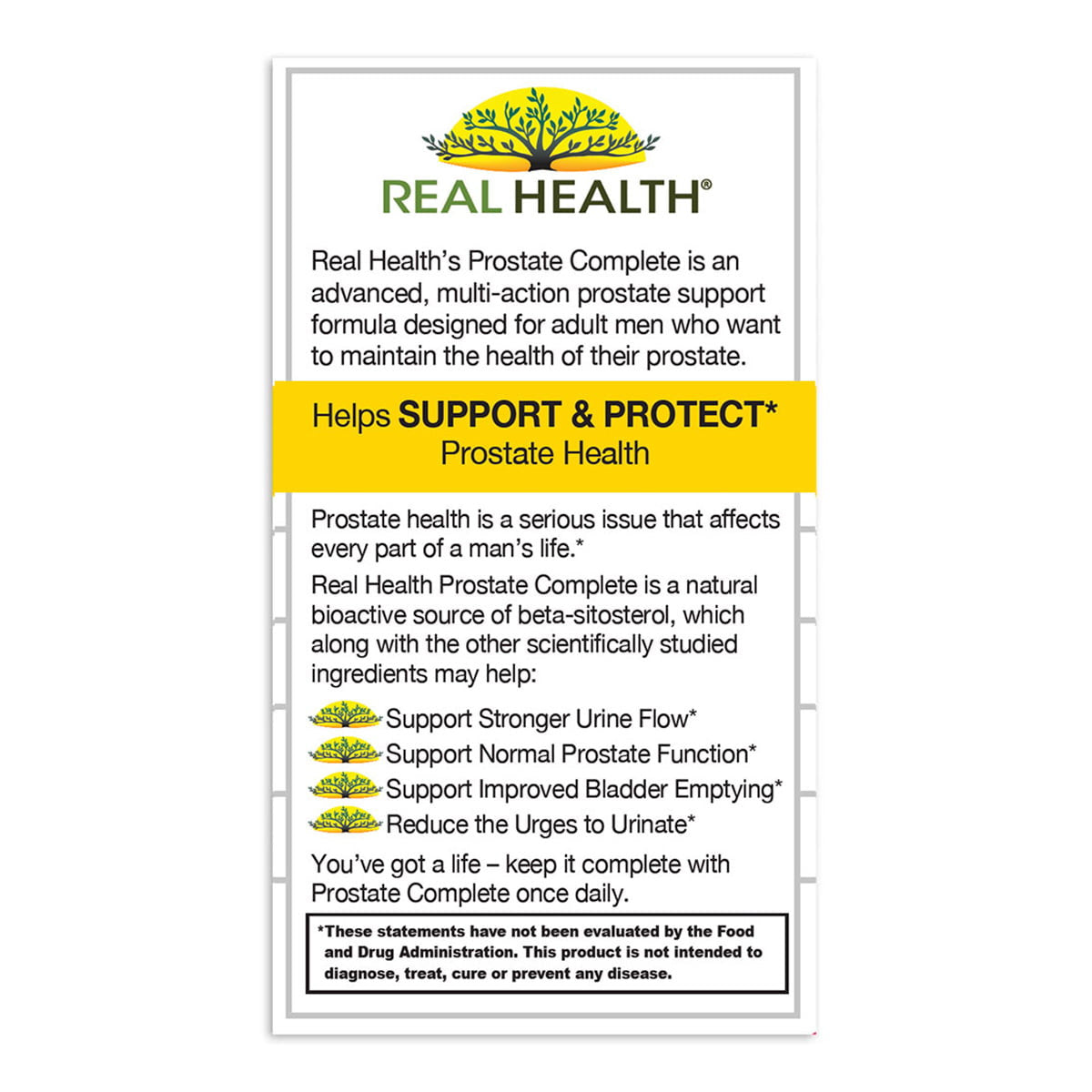 Real Health Laboratories The Prostate Formula With Saw Palmetto, Tablets, 30 Ea