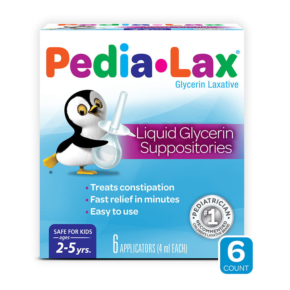 Fleet Pedia-Lax 4 Ml Liquid Glycerin Suppositories For Ages 2 - 5 Years - 6 Ea