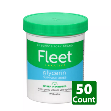 Fleet Glycerin Suppositories Adult Laxative Jar, 50 Ea