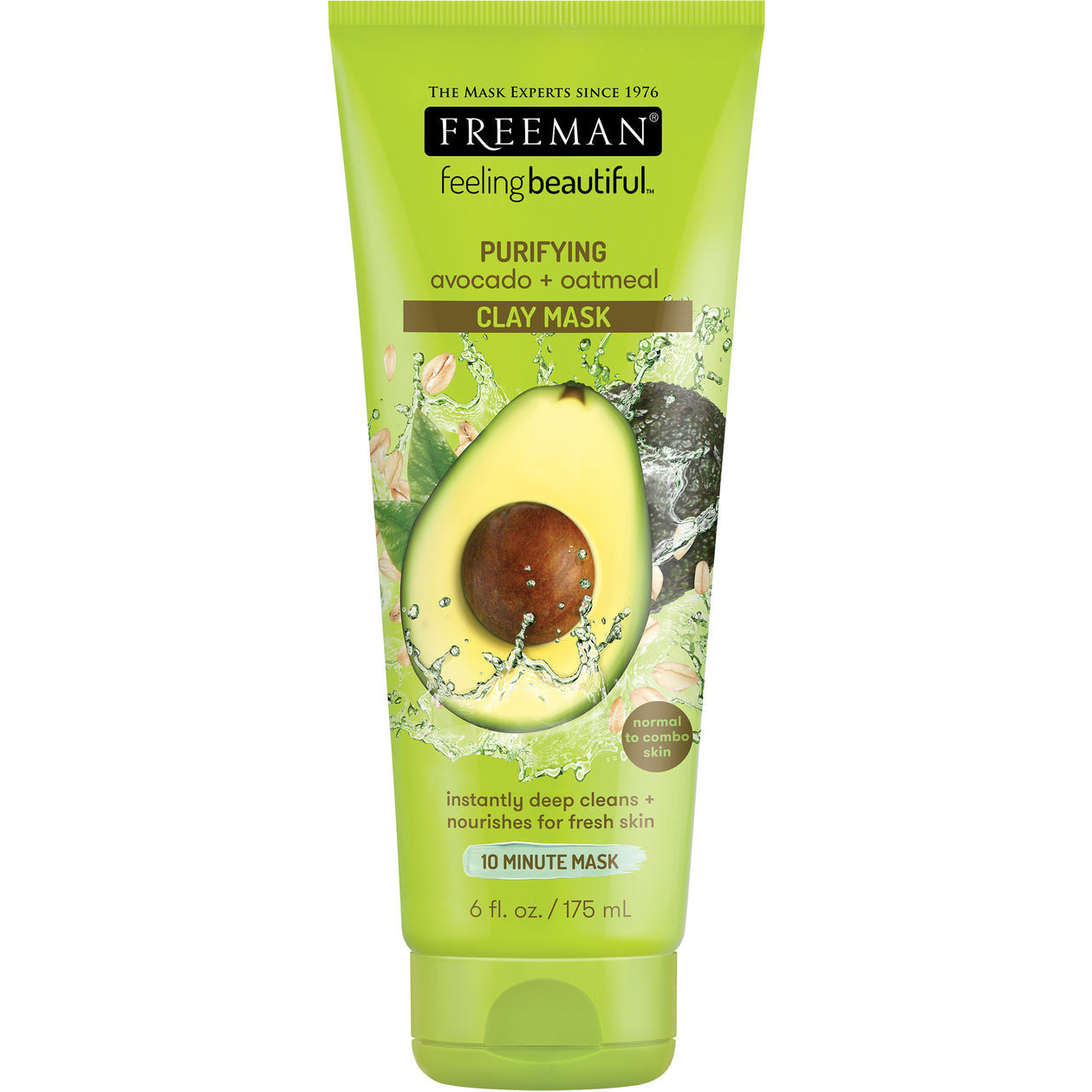 Freeman Feeling Beautiful Avacado And Oatmeal Clay Mask, Normal Combo Skin, 6 oz