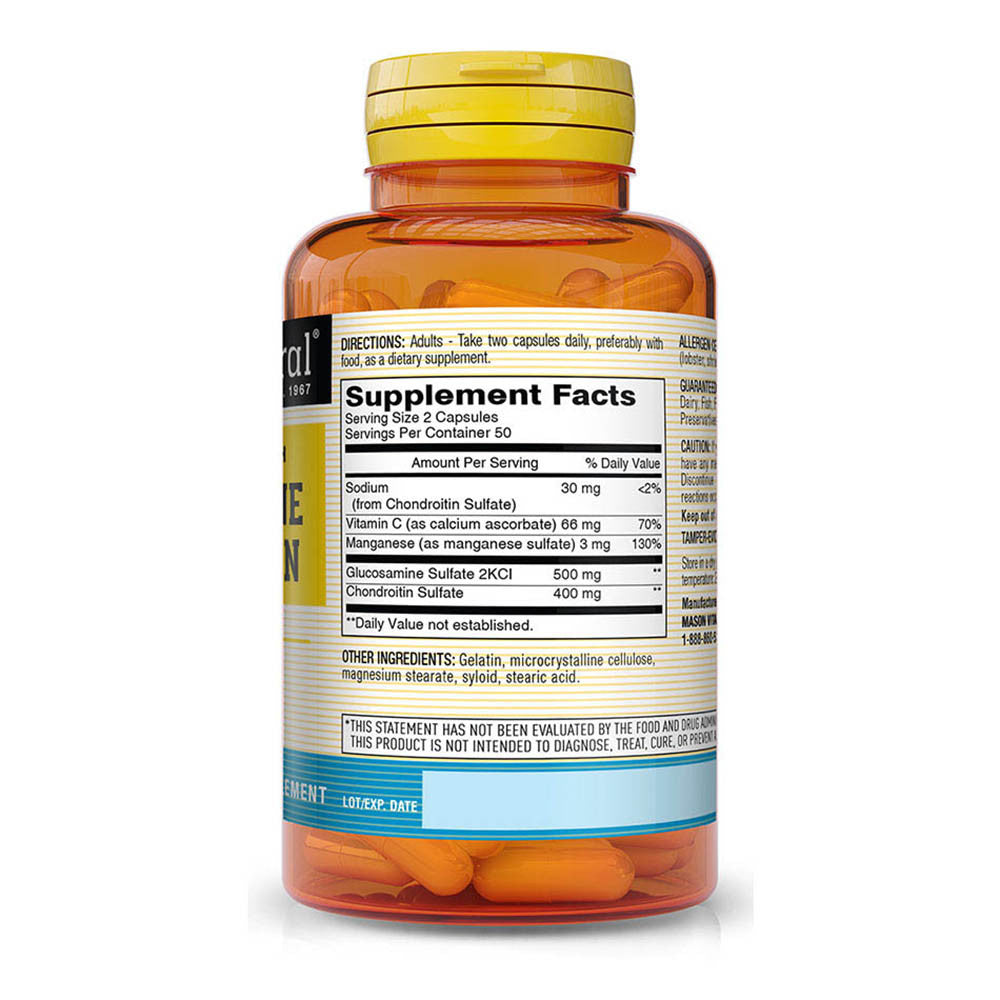 Mason Natural Glucosamine Chondroitin 500 Complex Regular Strength Capsules - 100 Ea