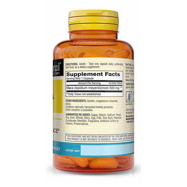 Mason Natural Maca 500 Mg For Sexual Health Capsules - 60 Ea