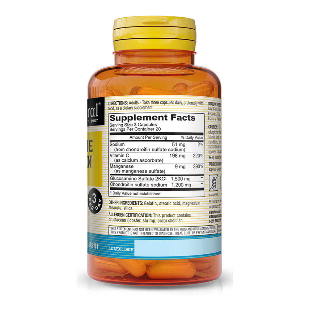 Mason Natural Glucosamine Chondroitin 1500/1200 Maximum Strength Capsules - 100 Ea