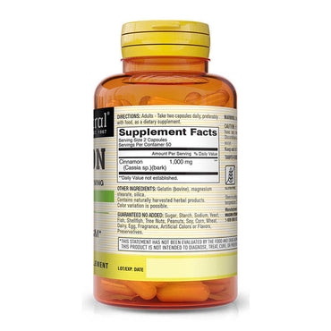 Mason Natural Cinnamon 1000 Mg Natural Dietary Supplement Capsules, 100 Ea