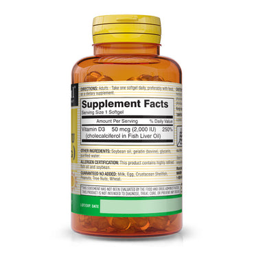 Mason Natural Vitamin D 2000Iu Dietary Supplement Softgels - 300 Ea