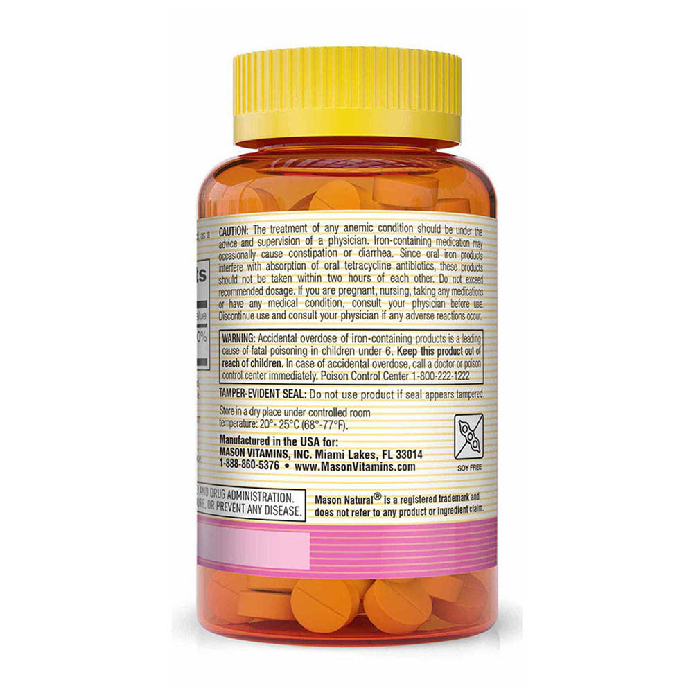 Mason Naturals Iron 50 mg Slow Release Tablets, 60 Ea