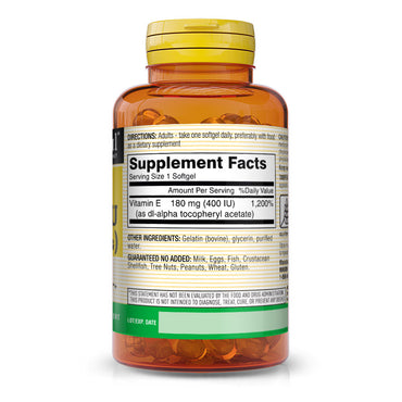 Mason Natural Vitamin E 400Iu Dietary Supplement Softgels, 100 Ea