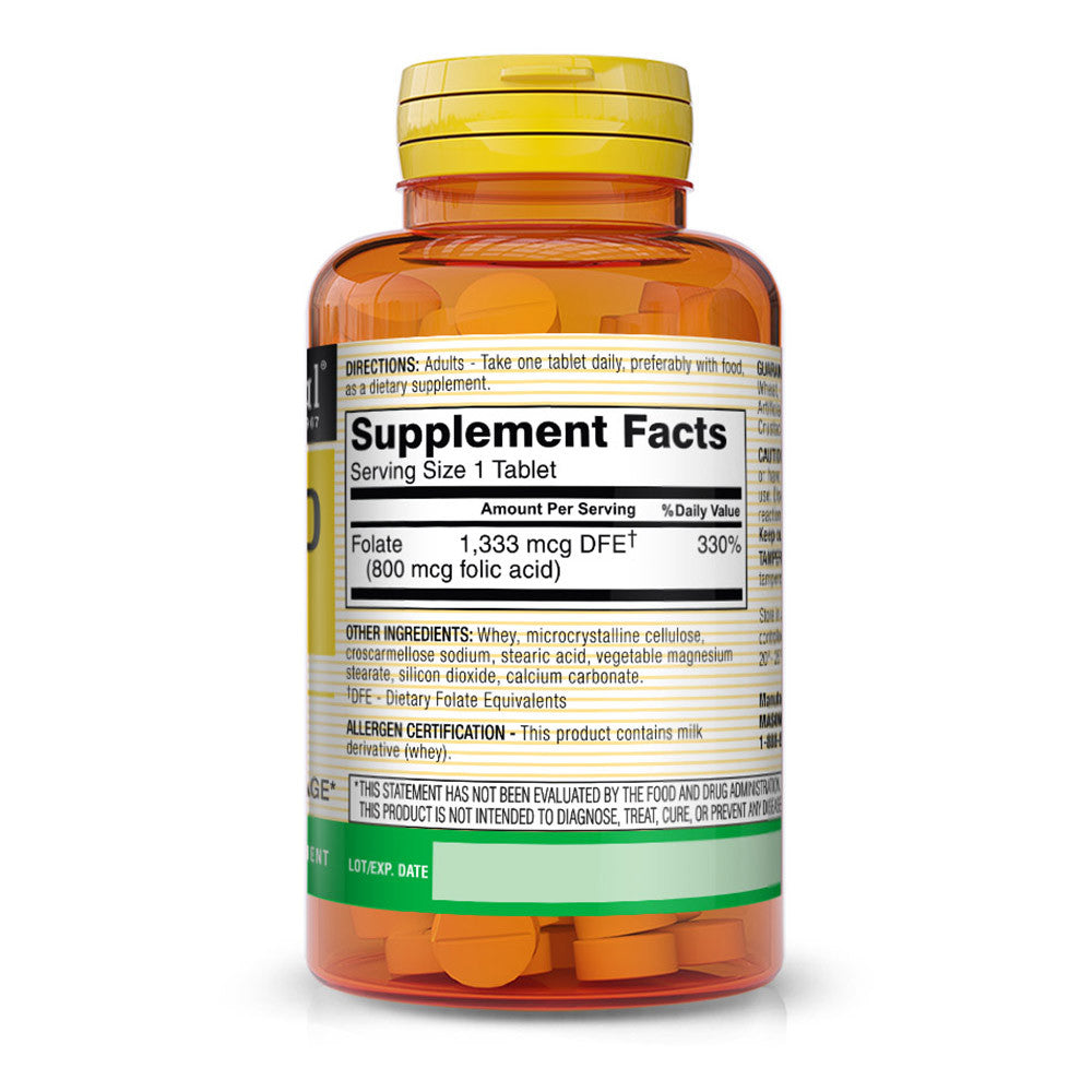 Mason Natural Folic Acid 800 Mcg Tablets - 100 Ea