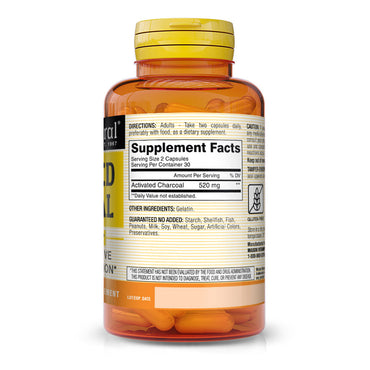 Mason Natural Activated Vegetable Charcoal Capsules, Digestive Aid - 60 Ea