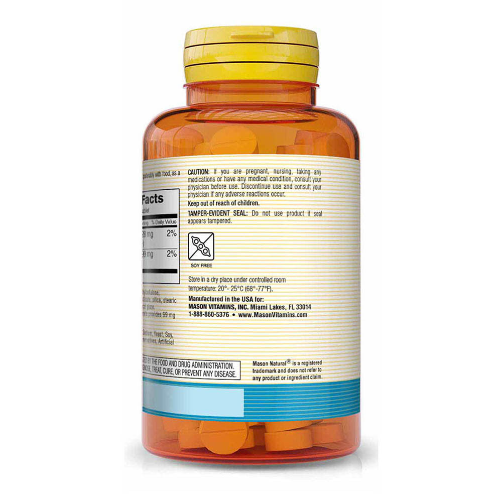 Mason Natural Potassium Gluconate 595 Mg Tablets, Extended Release - 100 Ea