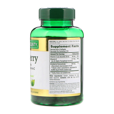 Nature's Bounty Cranberry with Vitamin C 4200 mg Softgels, 250 Ea