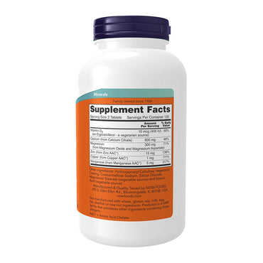 Now Supplements, Calcium Citrate with Vitamin D, Magnesium, Zinc, Copper, And Manganese, 250 Ea