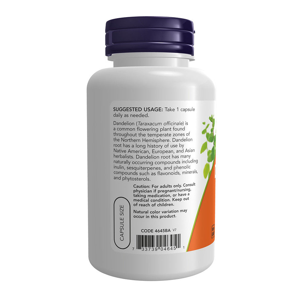 Now Foods Dandelion Root 500 Mg Herbal Supplement Capsules, 100 Ea