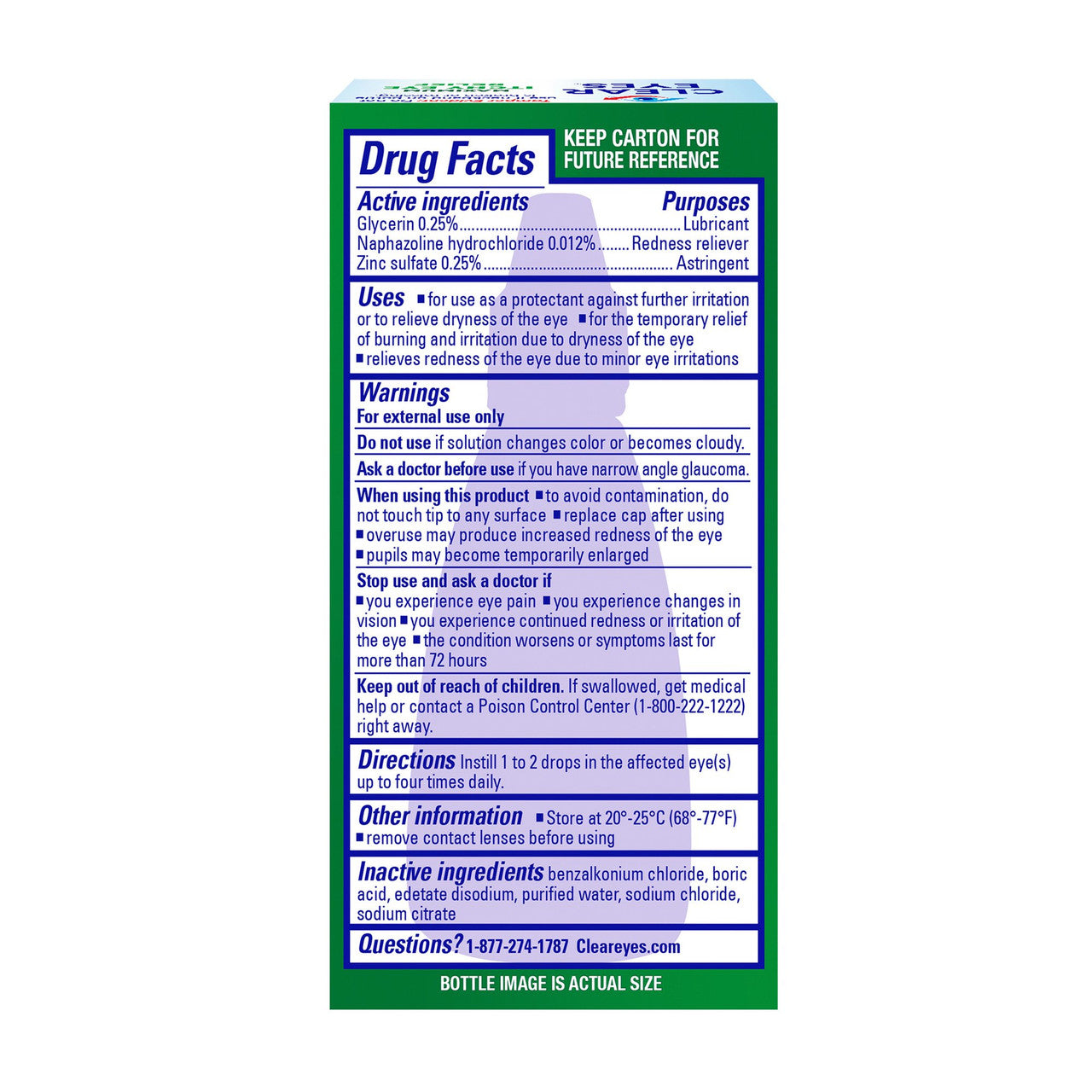 Clear Eyes Maximum Itchy Eye Relief Lubricant Eye Drops, 0.5 Oz