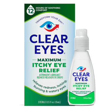Clear Eyes Maximum Itchy Eye Relief Lubricant Eye Drops, 0.5 Oz