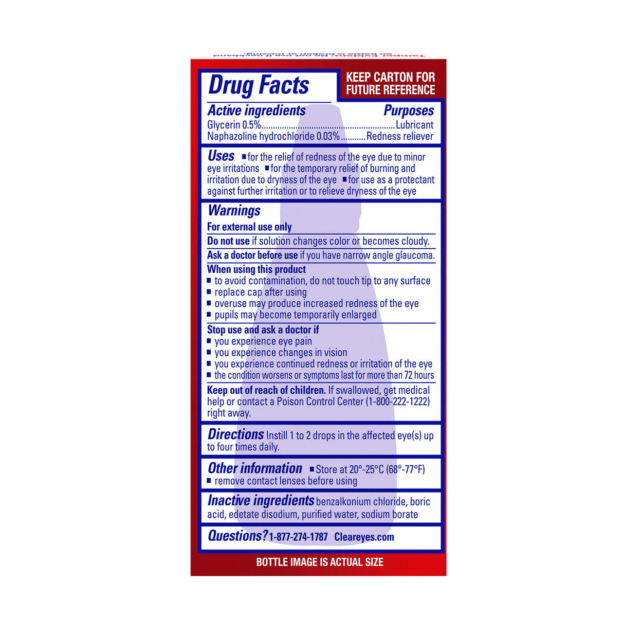 Clear Eyes Maximum Redness Relief Lubricant Eye Drops, 0.5 Oz