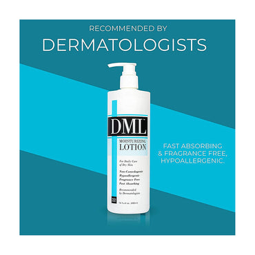 DML Moisturizing Lotion For Dry Skin, Fragrance Free, 16 Oz