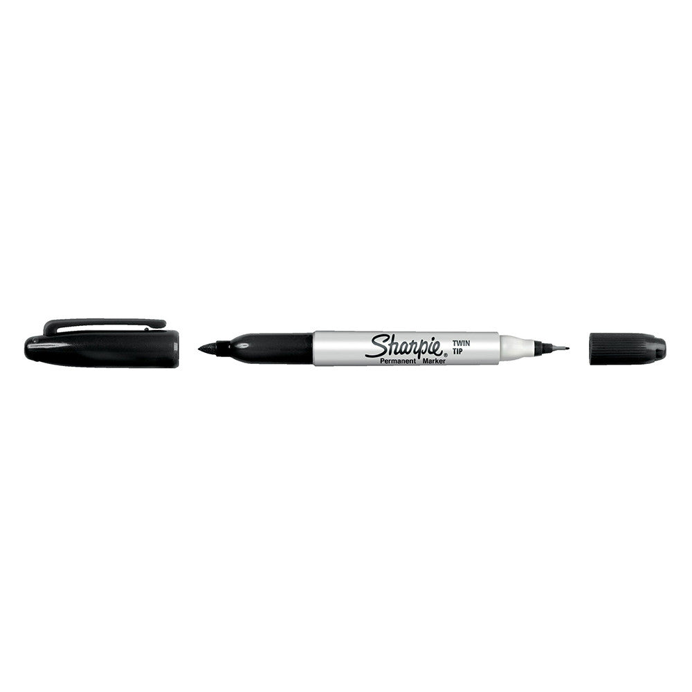 Sharpie 2pk Permanent Markers Twin Tip Black, 1 Ea