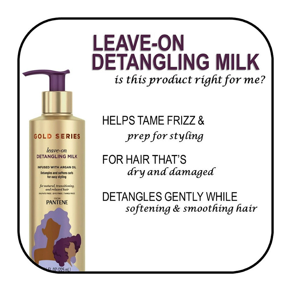 Pantene Gold Series Leave On Detangling Hair Milk, 7.6 Oz