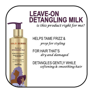 Pantene Gold Series Leave On Detangling Hair Milk, 7.6 Oz