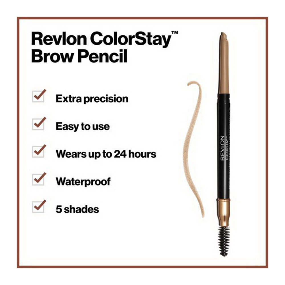 Revlon ColorStay Eyebrow Pencil with Spoolie Brush, Waterproof, 1 Ea
