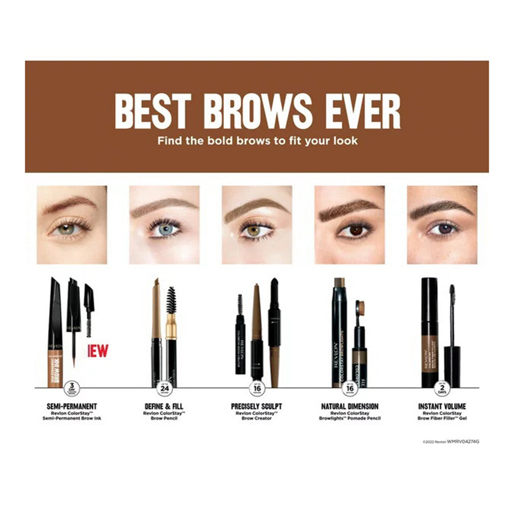 Revlon ColorStay Eyebrow Pencil with Spoolie Brush, Waterproof, 1 Ea