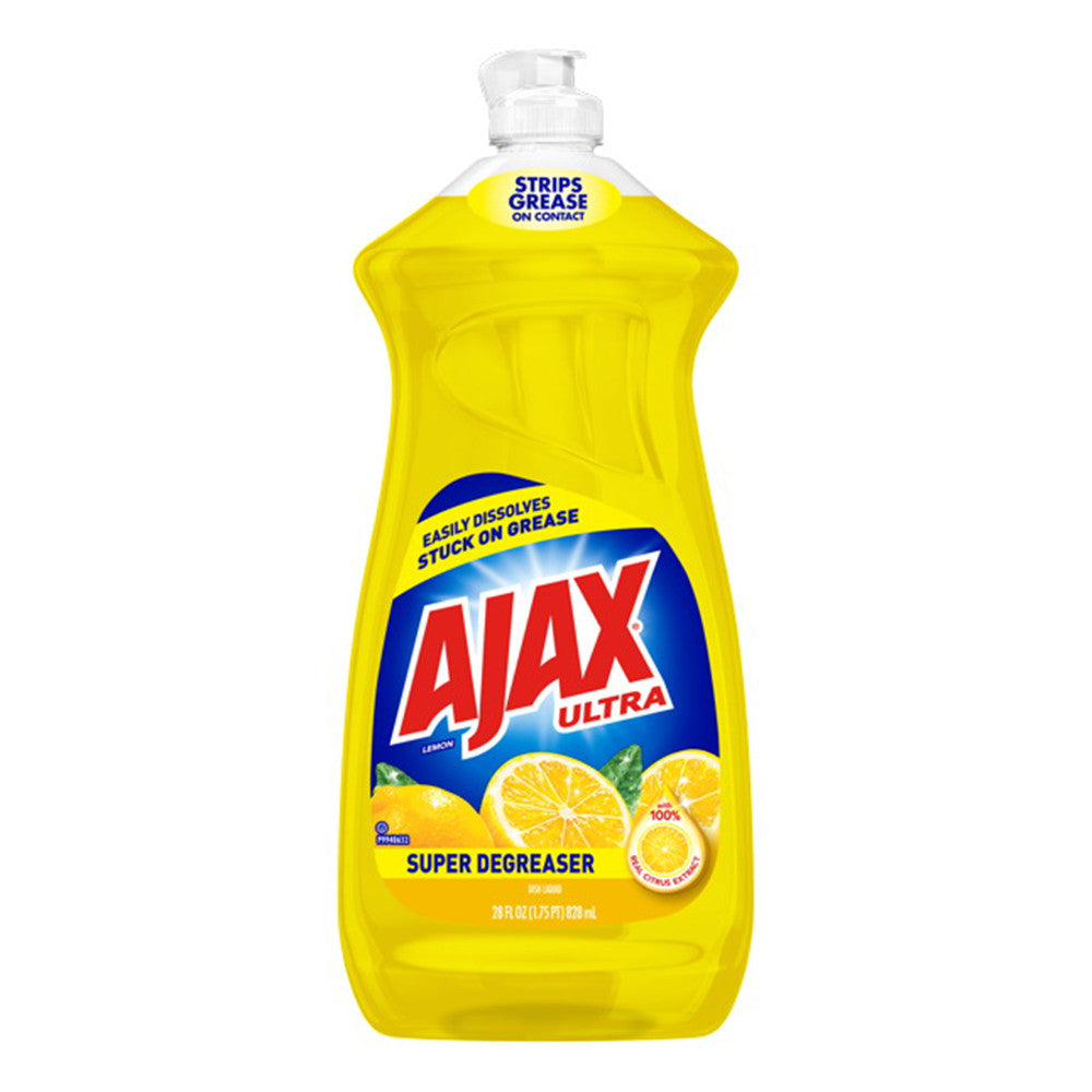 Ajax Dishwashing Liquid Dish Soap Yellow Lemon, 28 Oz