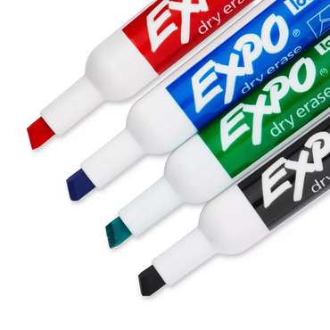 Expo Dry Erase Markers, Chisel Tip, Assorted Colors, 6 Count