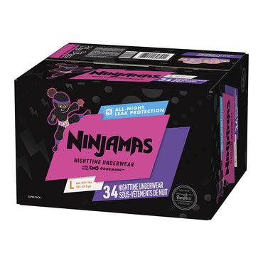Pampers Ninjamas Nighttime Pants Girls Size L/XL, 34 Ct