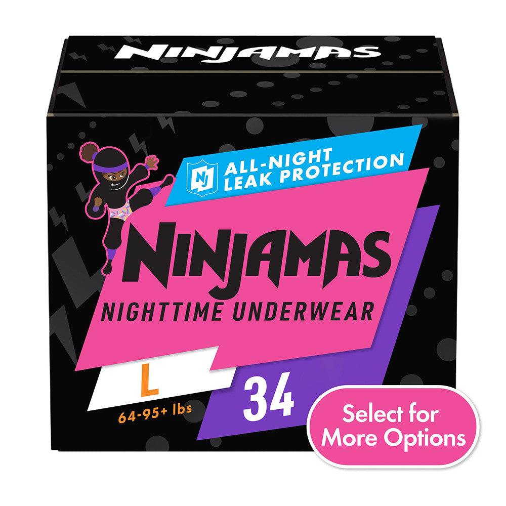 Pampers Ninjamas Nighttime Pants Girls Size L/XL, 34 Ct