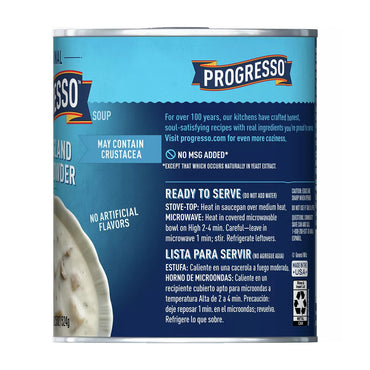 Progresso Gluten Free Traditional New England Clam Chowder, 18.5 Oz