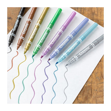 Crayola Metallic Marker Conical Point, Assorted, 8 Ea