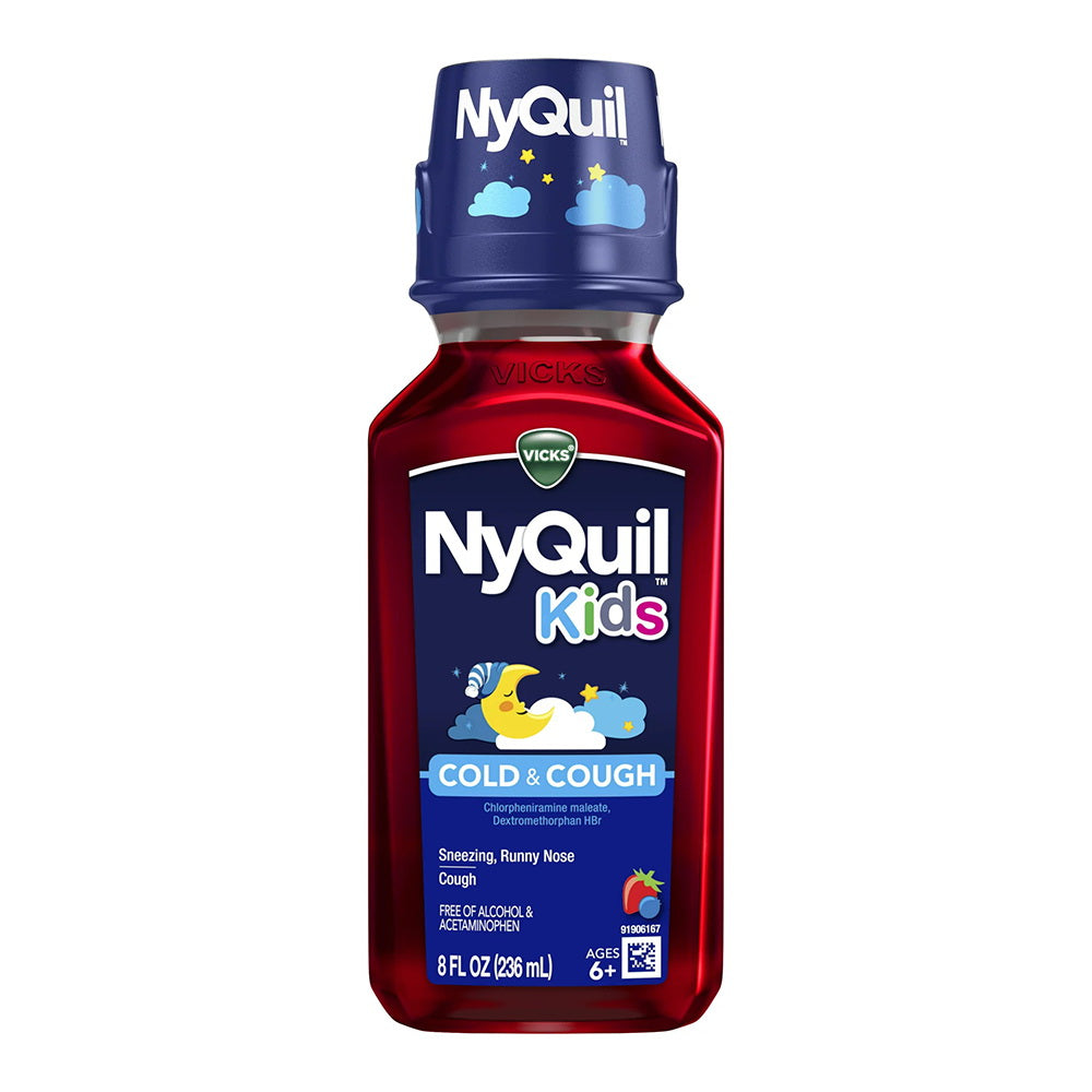 Vicks NyQuil Kid's Cold and Cough Relief Liquid, Berry, 8 Oz