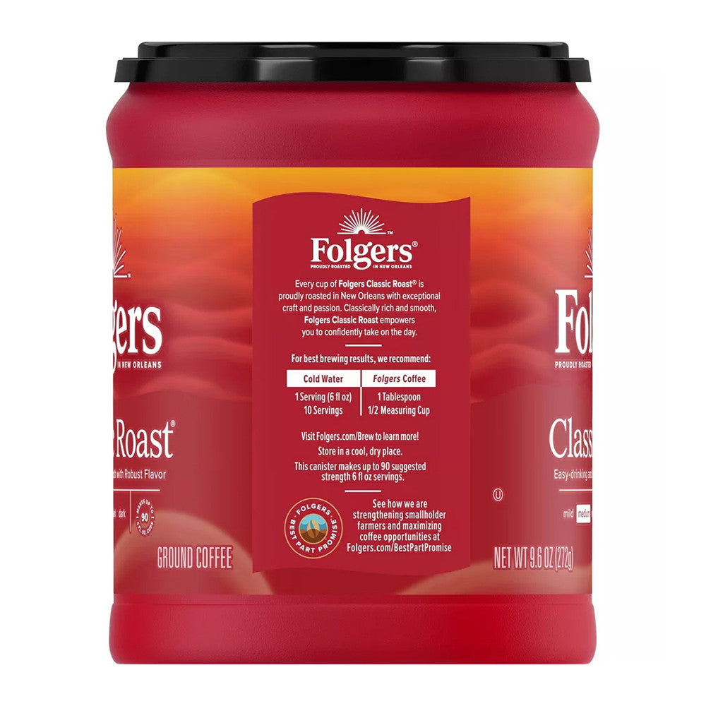 Folgers Classic Medium Roast Ground Coffee, 9.6 Oz