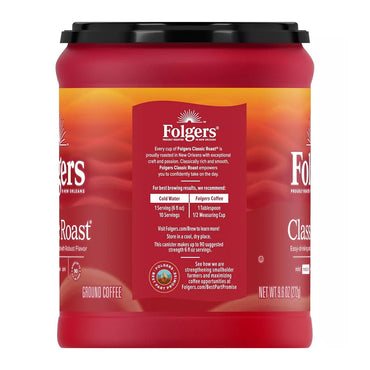 Folgers Classic Medium Roast Ground Coffee, 9.6 Oz