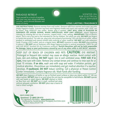 Air Wick Plug in Scented Oil Refill, Paradise Retreat Air Freshener, 2 Ct