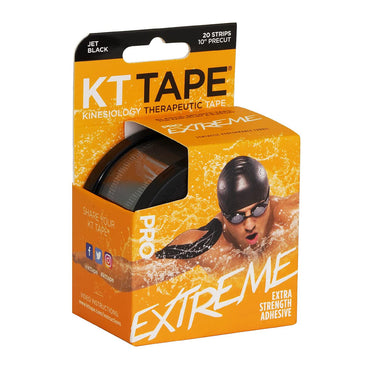 KT Tape Pro Kinesiology Therapeutic Body Tape, Roll of Black Strips, 20 Ea