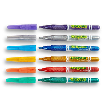 Crayola Glitter Markers, Assorted Colors, 6 Ea