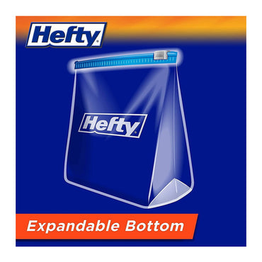 Hefty Freezer Gallon Storage Slider Bags, 25 Ea