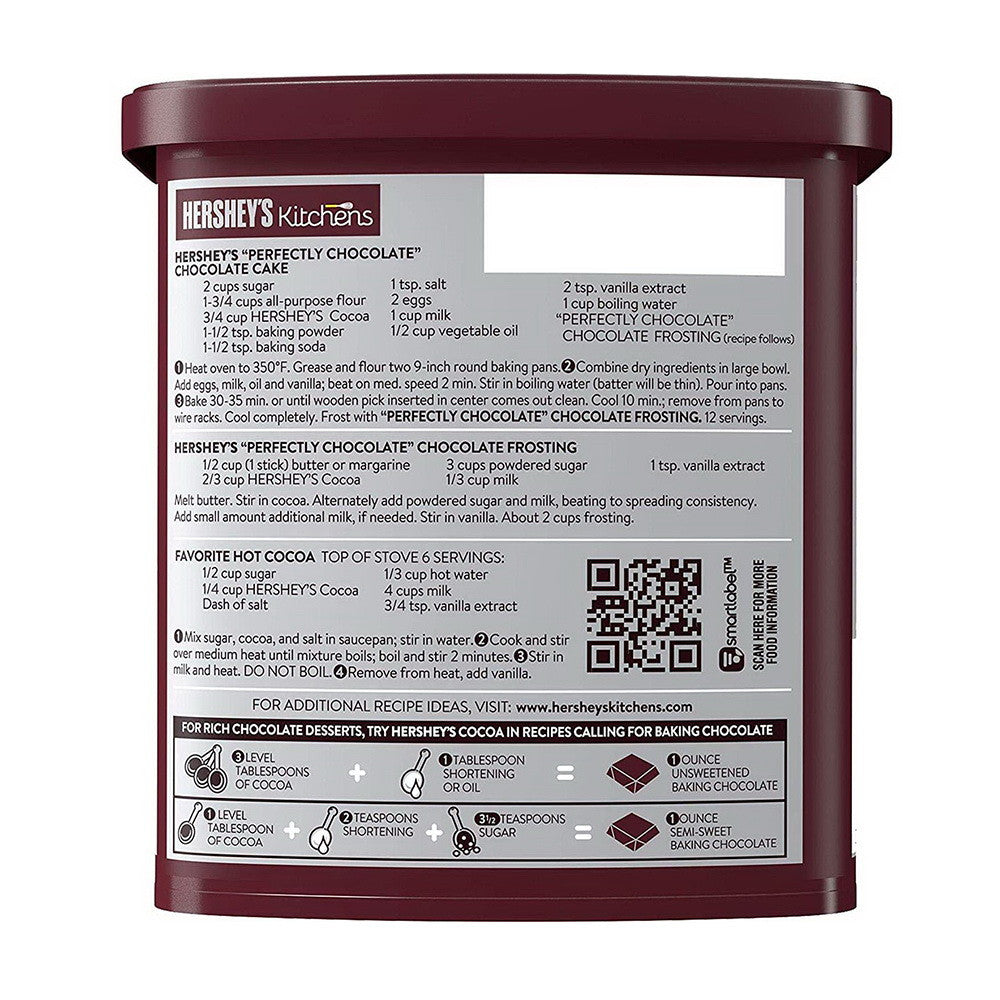 Hershey's Cocoa Naturally Unsweetened 100% Cocoa, 8 Oz