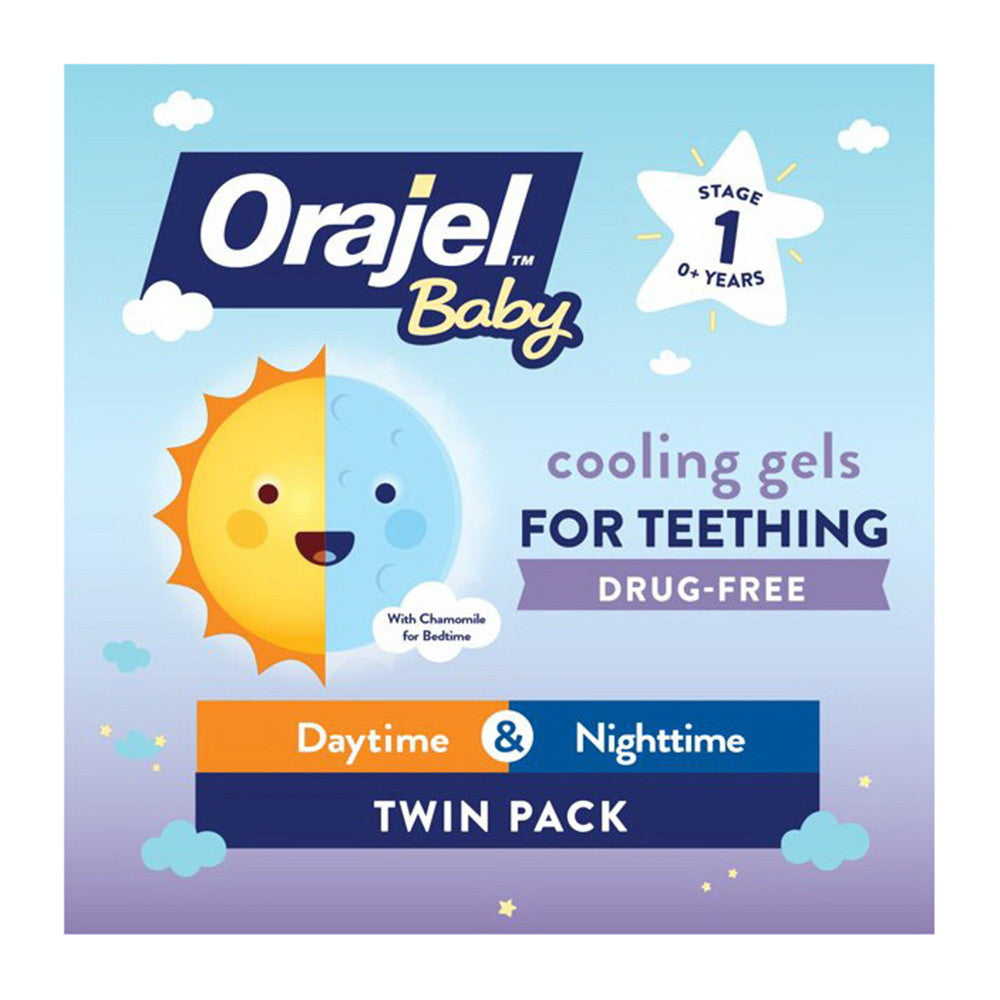 Orajel Non Medicated Daytime and Nighttime Cooling Gels for Teething, 0.18 Oz, 2 Tubes