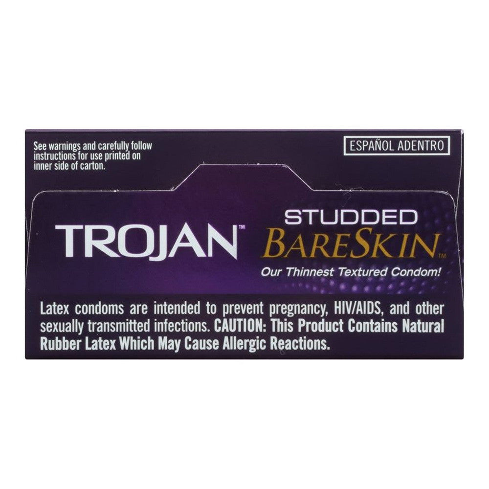Trojan Studded Bareskin Lubricated Condoms - 10 Ea