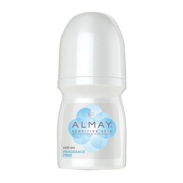 Almay Anti-Perspirant And Deodorant, Sensitive Skin, Roll-On, Fragrance Free, 1.7 oz